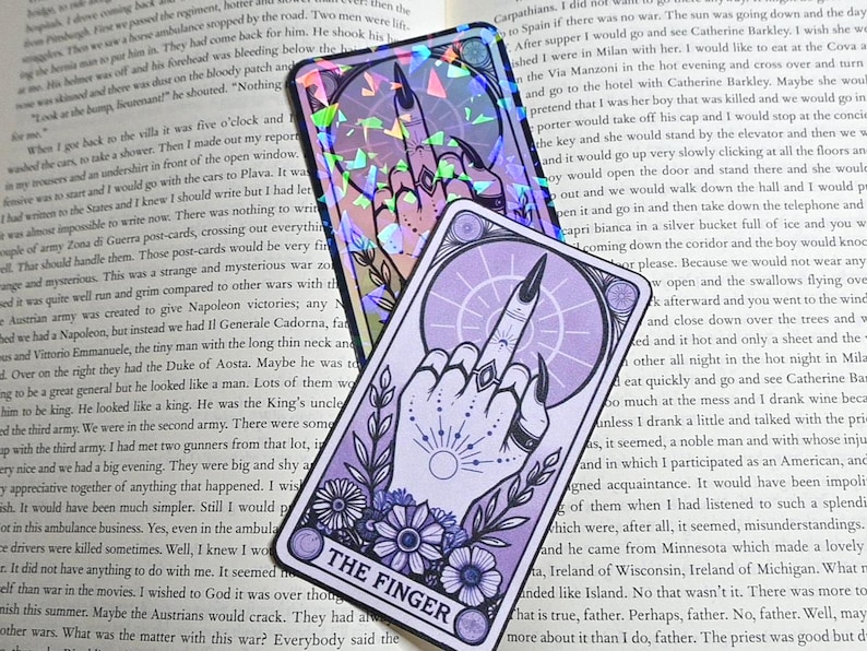Witchy Tarot Sticker | The Finger | Funny Middle Finger Witch Laptop & Water Bottle Sticker image 1