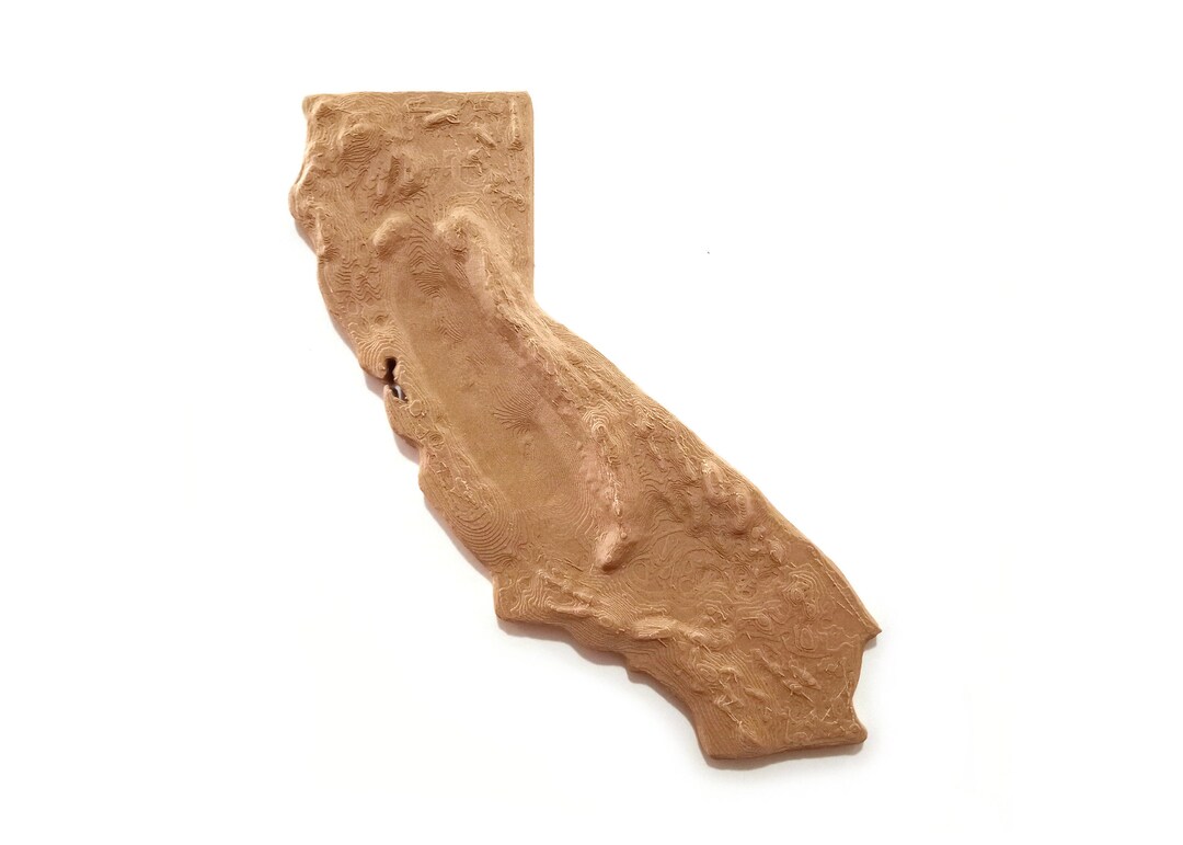 State of California Topographic Map 3D Print Model California Map