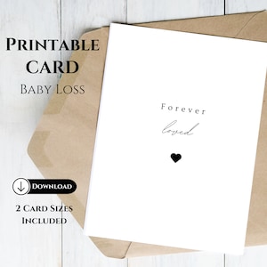 Carte imprimable perte de bébé, carte de sympathie pour toujours, carte de condoléances pour deuil, cadeau de perte d'un nourrisson mort-né pour fausse couche, bébé maman ange