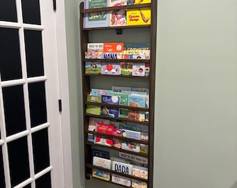 Handmade Pine Montessori Bookshelf: Kids Room Wall Storage, Space-Saving Behind-Door Shelf for Toddler Room