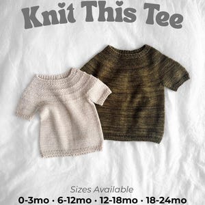 Knit Baby T-Shirt Pattern: Lightweight Top-Down Tee (PDF + Video Tutorial, 0-24 Months)