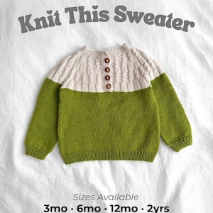 Knit Baby Sweater Pattern: Seamless Top-Down Design (PDF+Video Tutorial)