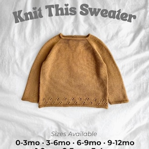 Knit Baby Sweater Pattern: Seamless Top-Down Design (0-3 months to 4 years) (PDF+Video Tutorial)