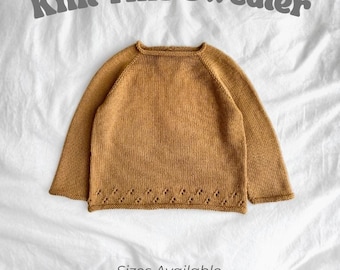 Knit Baby Sweater Pattern: Seamless Top-Down Design (PDF+Video Tutorial)
