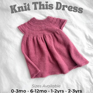 Knit Baby Dress Pattern: Top-Down Seed Stitch with Flowing Skirt (PDF + Video Tutorial)