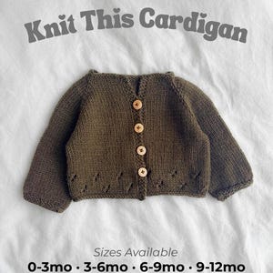 Modello per cardigan da neonato lavorato a maglia: modello top-down senza cuciture (0-12 mesi) (PDF + tutorial video)