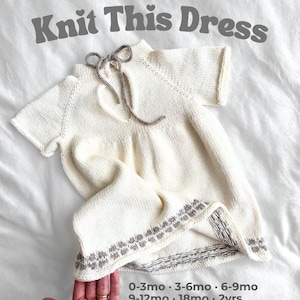 Knit Baby Dress Pattern: Nawara Seamless Top-Down Design (PDF+Video Tutorial)