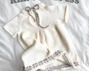 Knit Baby Dress Pattern: Nawara Seamless Top-Down Design (PDF+Video Tutorial)