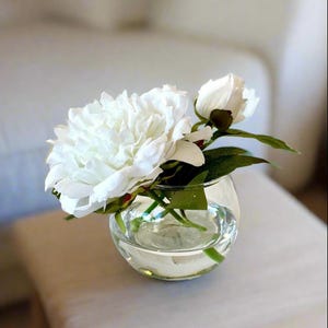 Real Touch Peony, Faux Peony Flower Arrangements, Faux Pink Peony Arrangement, Baby Pink Peony Floral Arrangement