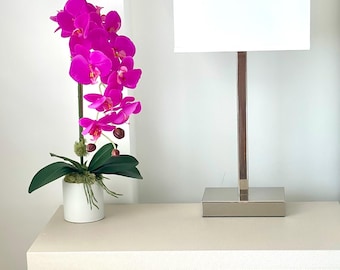 Real Touch Fuchsia Orchid Arrangement, Faux Pink Orchid Arrangement, Tall Orchid Centerpiece, Real Touch Orchid Arrangement,