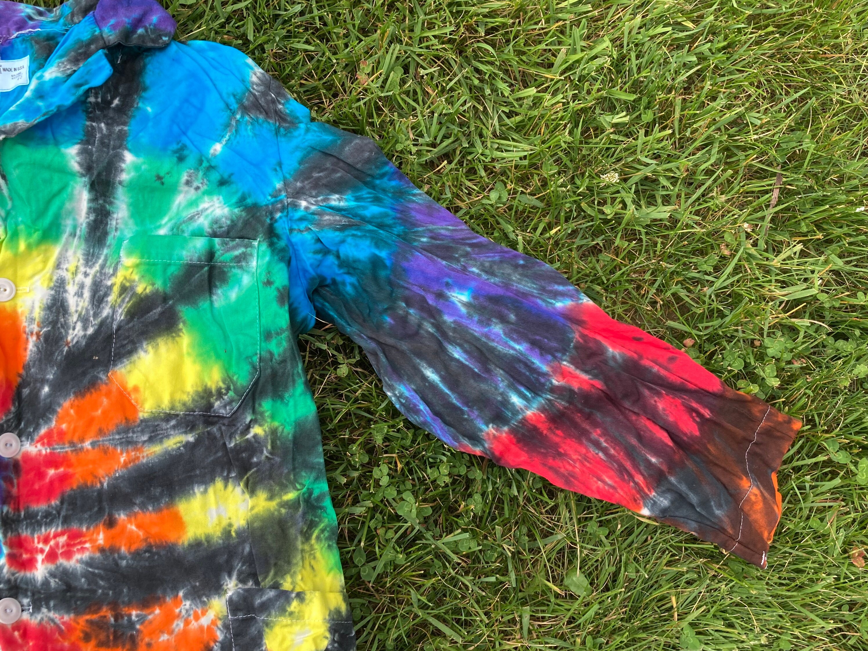 NEW Tie Dye Dyed Medical Lab Coat Vermont Made Size 40 Rainbow Etsy