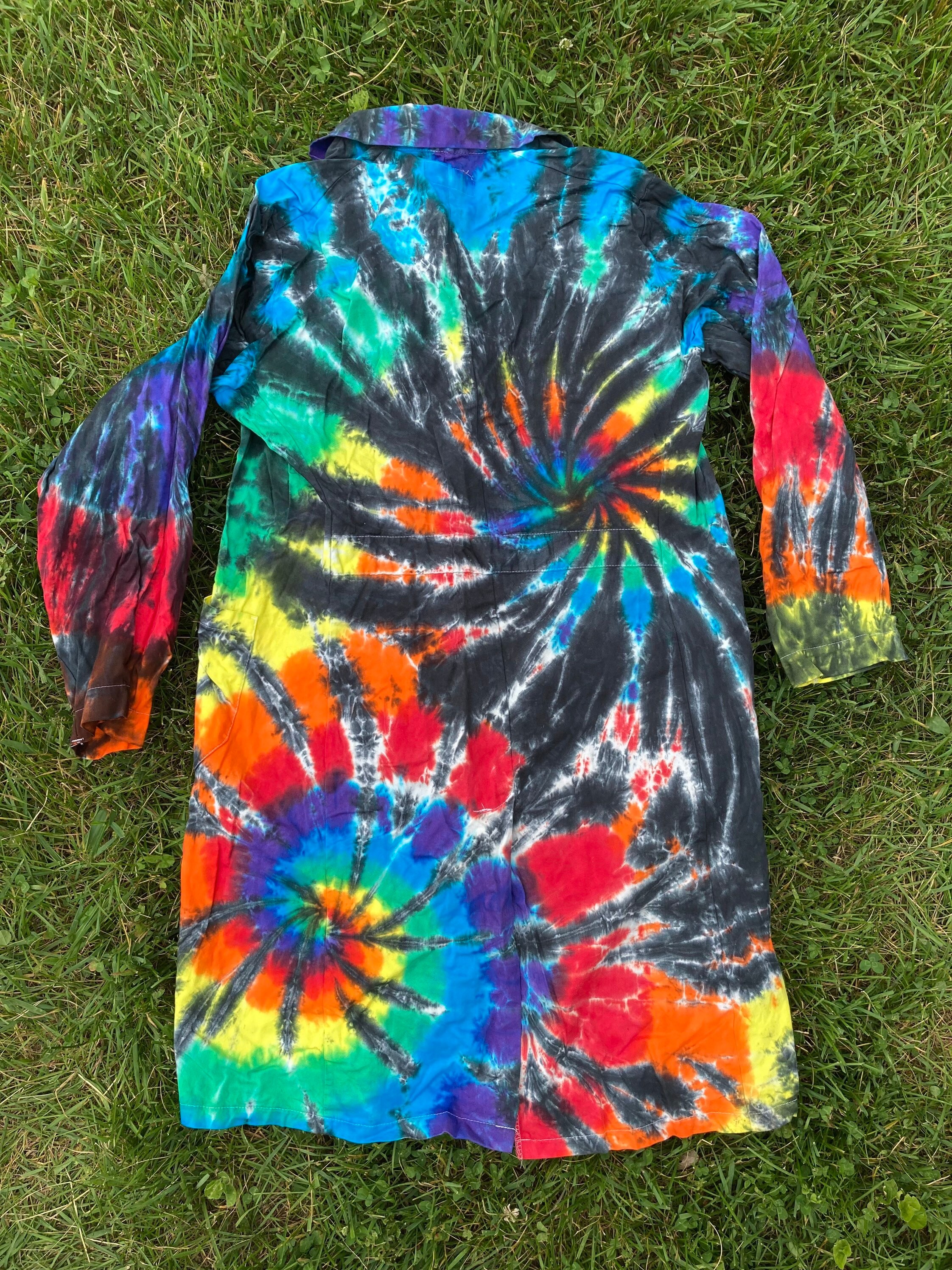 NEW Tie Dye Dyed Medical Lab Coat Vermont Made Size 40 Rainbow Etsy