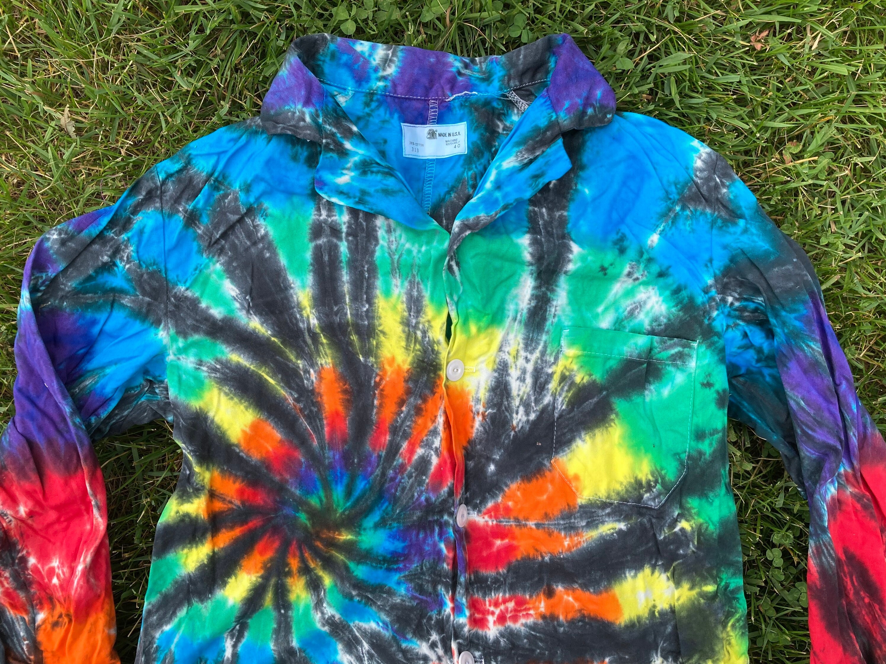 NEW Tie Dye Dyed Medical Lab Coat Vermont Made Size 40 Rainbow Etsy