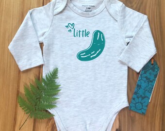 Little Pickle Funny Baby One-piece, Magnetic Snap Long Sleeve Bodysuit, Humorous Present, Cheeky Infant Gift, Mom Essential, Baby Nickname