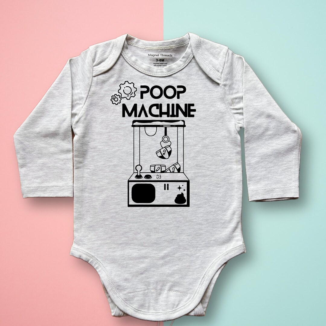 Poop Machine Baby Bodysuit Humorous Baby Gift Magnetic Long Sleeve - Etsy