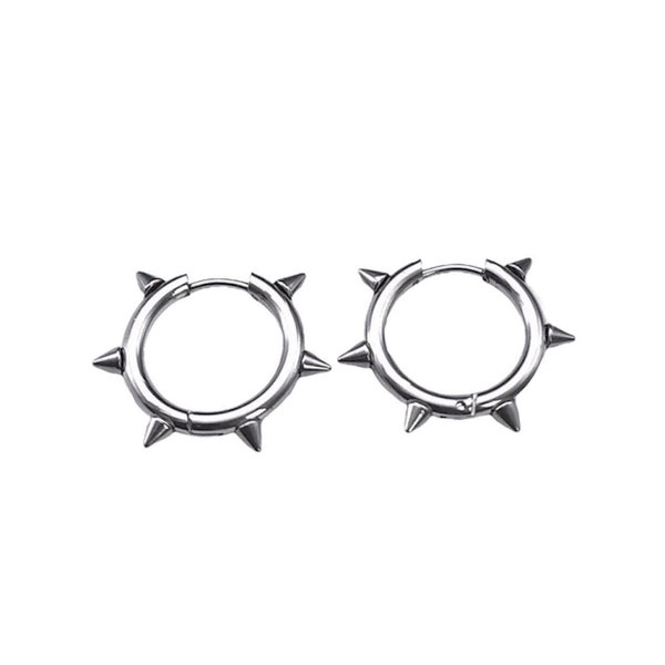 no tarnishing stainless steel spike hoop earrings / high quality hypoallergenic jewelry