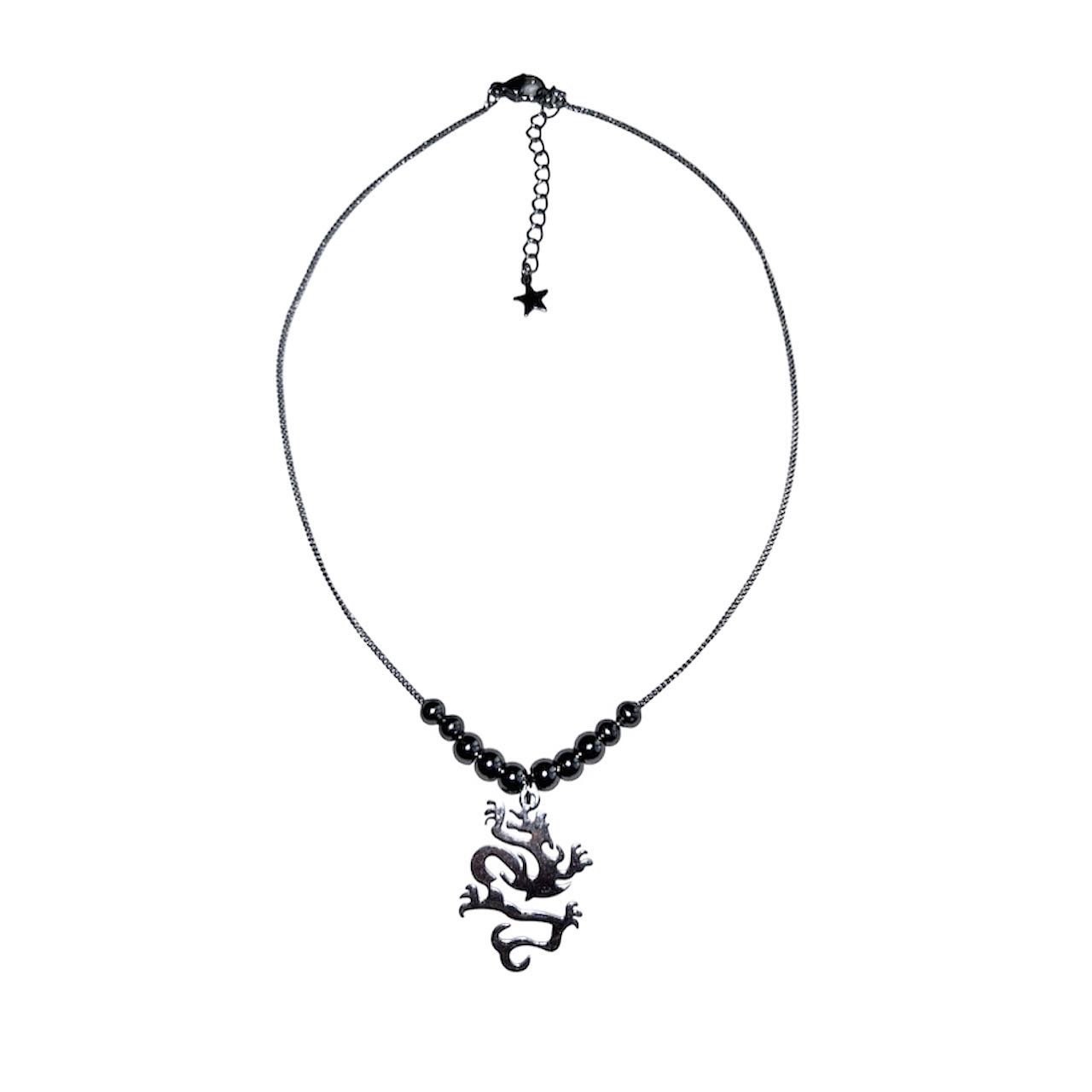 Gothic Black Heart Key Pendant Y Drop Necklace Gunmetal Chain