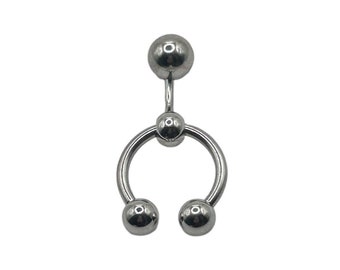 Piercing nombril punk gothique grunge en acier inoxydable