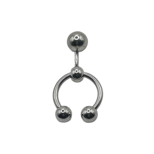 stainless steel grunge punk gothic navel piercing / belly ring