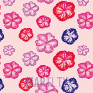 Floral surface pattern, flower bed linen pattern, flower fabric apparel design, pattern for wallpaper, decorative paper, dress pattern