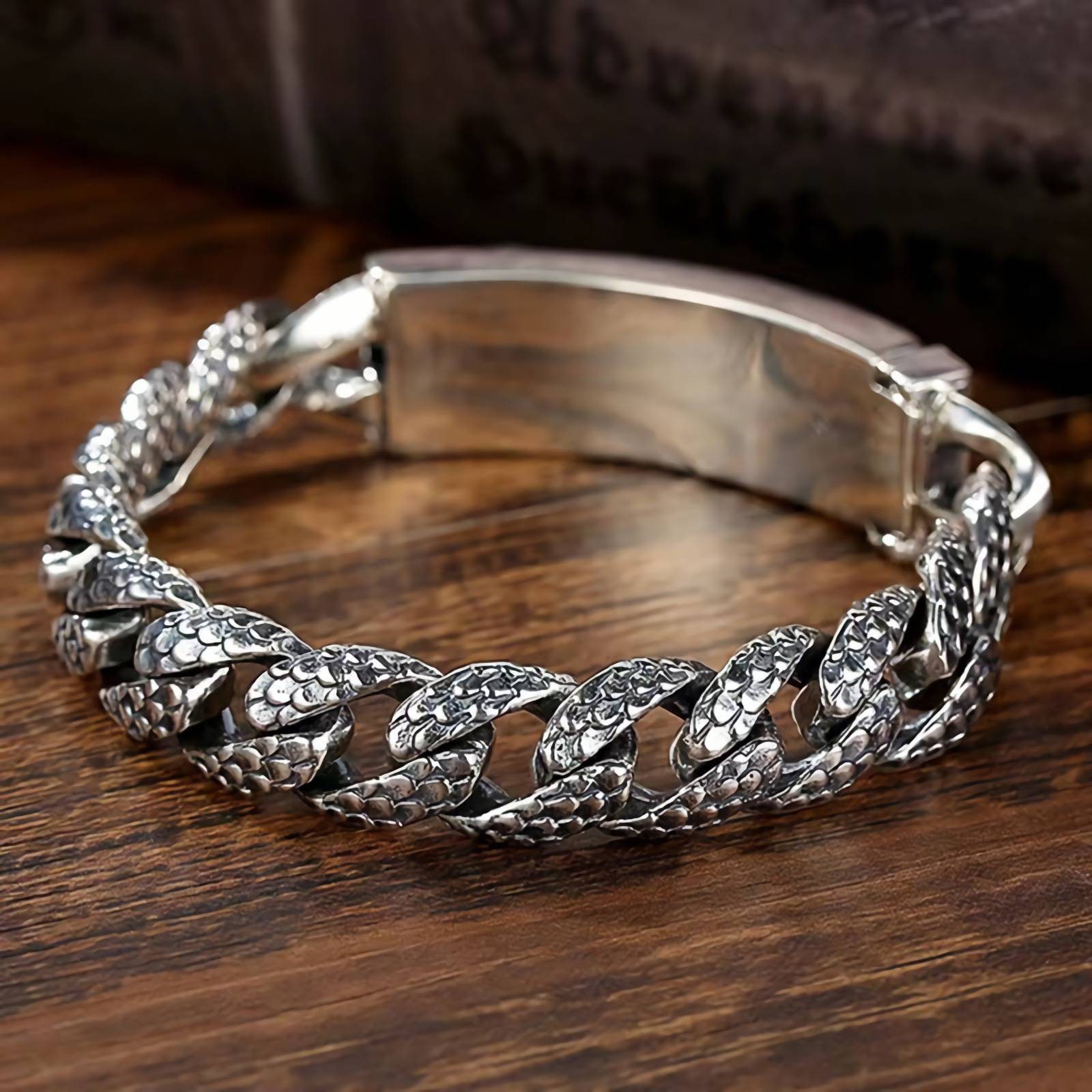 Silver Dragon Mens Bracelet Handmade Silver Dragon Bracelet - Etsy