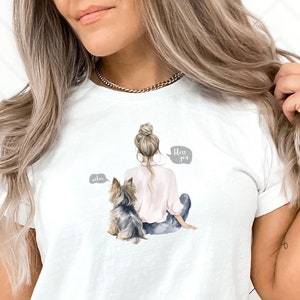 Cute Yorkie Mom Shirt Gift for Yorkie Owner T-Shirt Yorkshire Terrier Watercolor TShirt Dog Sneeze Bless You Dog Owner, Mother's Day Gift White