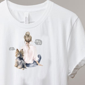 Cute Yorkie Mom Shirt Gift for Yorkie Owner T-Shirt Yorkshire Terrier Watercolor TShirt Dog Sneeze Bless You Dog Owner, Mother's Day Gift image 3