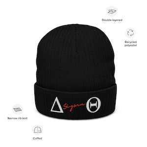 Delta Sigma Theta Gerippte Strickbeanie