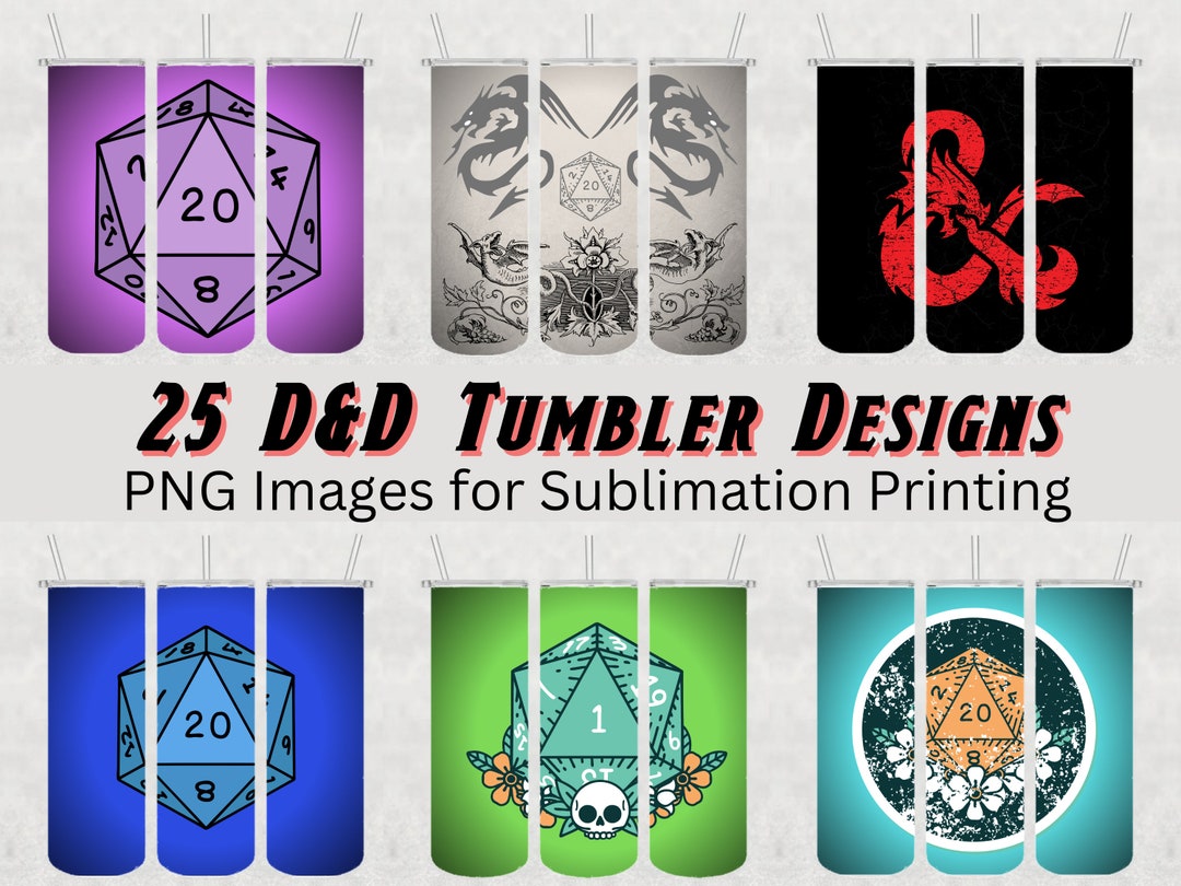 25 Dungeons and Dragons Tumbler Designs - PNG Images for Sublimation ...