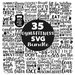 35 Gym T-Shirt Designs - PNGs with Transparent Backgrounds - Gym PNGs - Gym SVG Shirt Designs - Funny Gym Designs - Print on Demand Graphics