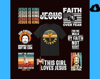 30 diseños de camisetas cristianas - Fe / Jesucristo / Cristianismo / Dios Imágenes PNG con fondos transparentes - Diseño de camisas PNG