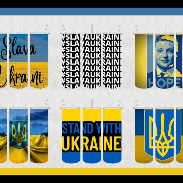 50 Pro Ukraine Tumbler Wrap Designs - Ukrainian Tumbler Wrap PNGs - Slava Ukraini - PNG Designs for Sublimation Printing