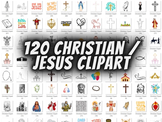 120 Religious Clipart Bundle - PNG Images with Transparent Backgrounds - Christian PNGs - Jesus - Christianity - Faith - Clip Art PNGs - God