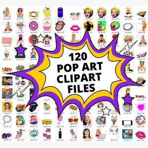 120 Pop Art Clipart PNG avec fond transparent - Pop Style Art PNG Images - Clipart PNG - Hip Urban Streetwear Designs