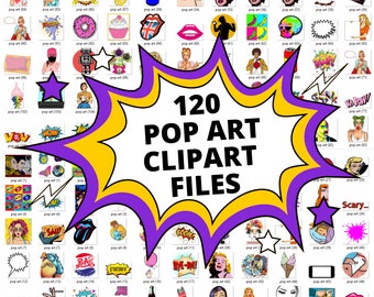 120 Pop Art Clipart PNGs with Transparent Backgrounds - Pop Style Art PNG Images - Clipart PNGs - Hip Urban Streetwear Designs