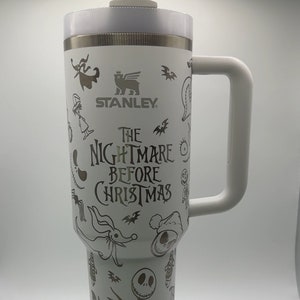 Stanley 40oz Disney Nightmare Christmas Engraved Tumbler Fan Art Gift