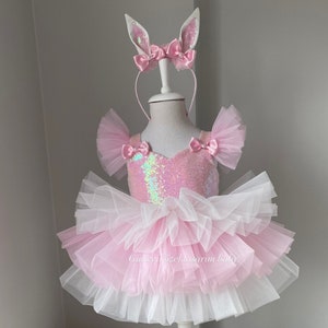 Bunny themed baby dress/baby dress/baby girl bunny dress/Bunny Ear Buckle/easter baby dress/easter baby dress/easter tütü dress/bunny tütü