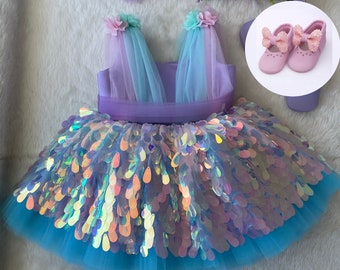 Mermaid Dresses mermaid costume Ariel dress mermaid dress Baby Girl Dress Special Occasion, First Birthday Dress, Ariel dress