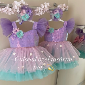 Mermaid tutu dress, mermaid birthday dress, mermaid tutu dress, 1st birthday dress, baby girl 1st birthday, mermaid party dress,Ariel dress