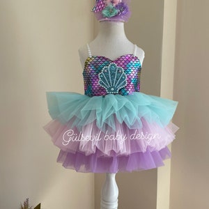 Meerjungfrau Kostüm, Baby-Mädchen Kleid für besondere Anlässe, ersten Geburtstag Kleid, Baby-Party-Kleid, Ariel Kleid