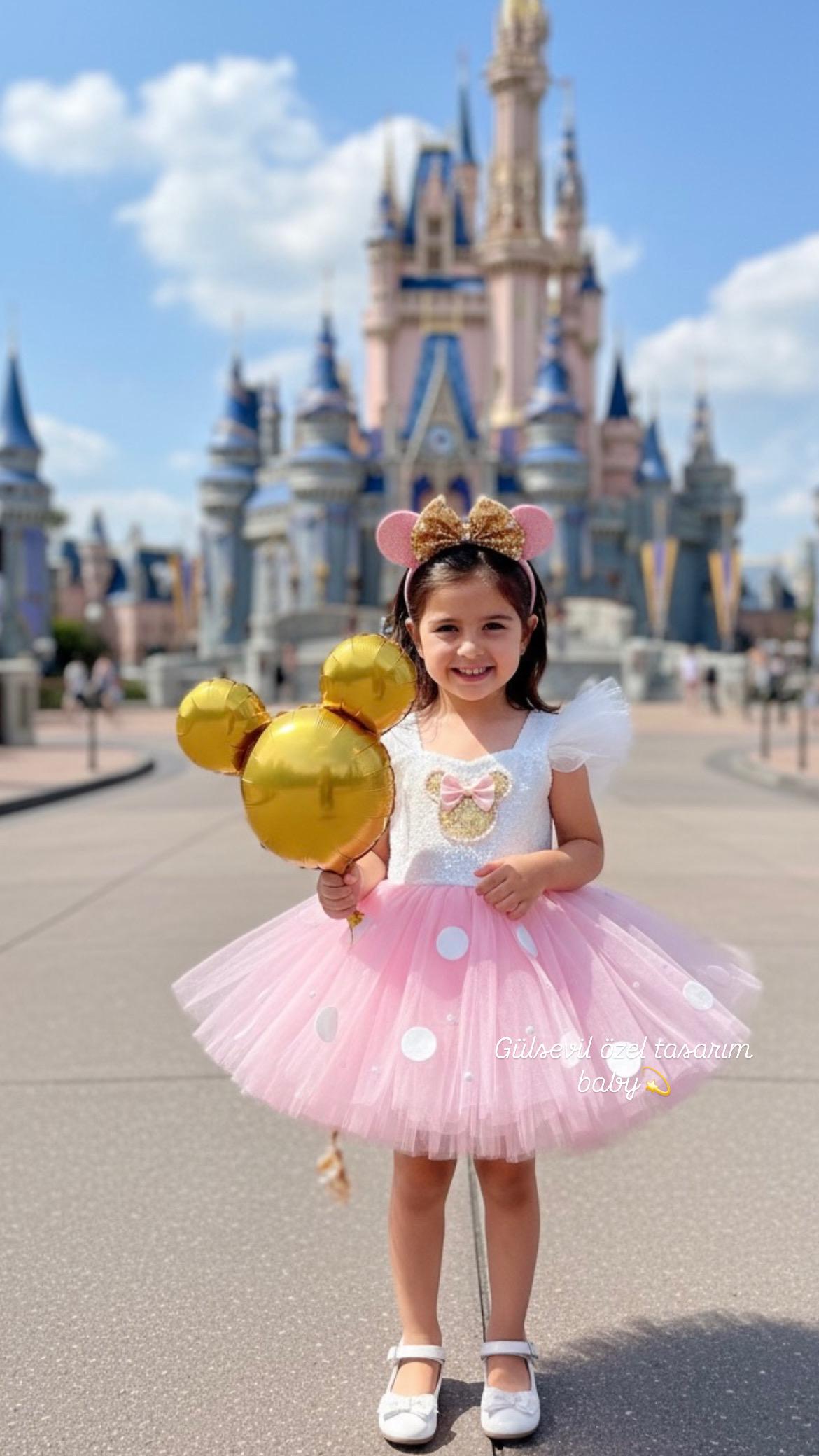 pink and gold minnie mouse tutu dress Girls 3 Piece PINK & GOLD MINNIE MOUSE Birthday Ribbon Tutu Outfit