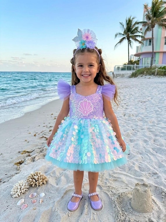 beach themed fancy dress Pia Linen Yoke Tassel Dress-Chambray Embroidery
