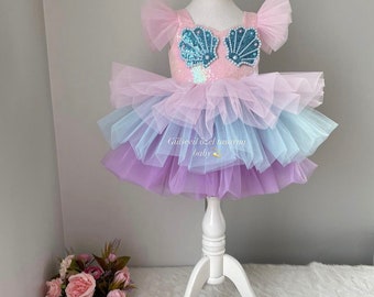 mermaid costume.mermaid dress ,Baby Girl Dress Special Occasion, First Birthday Dress, Baby Girl Party Dress,Ariel dress,mussel dress