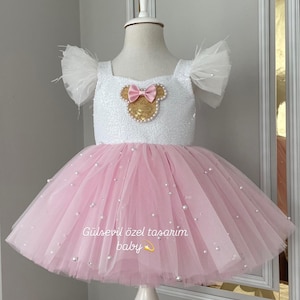 Pink and White Minni mause dress,Minnie Mouse costume/White minnie mouse,pink Minnie Mouse costume,birthday costume