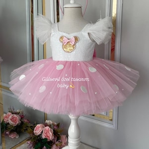 Pink and White Minni mause dress,Minnie Mouse costume/White minnie mouse,pink Minnie Mouse costume,birthday costume