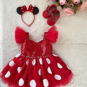 Minni mause dress,Minnie Mouse costume, Red Dress,Red Minnie Mouse dress,Minnie Mouse costume,1stbirthday costume,Photoshoot Costume,easter