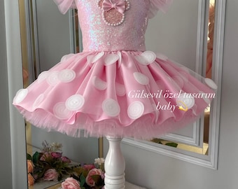 Handmade Pink Minnie Mouse Tulle Dress: Birthday Costume