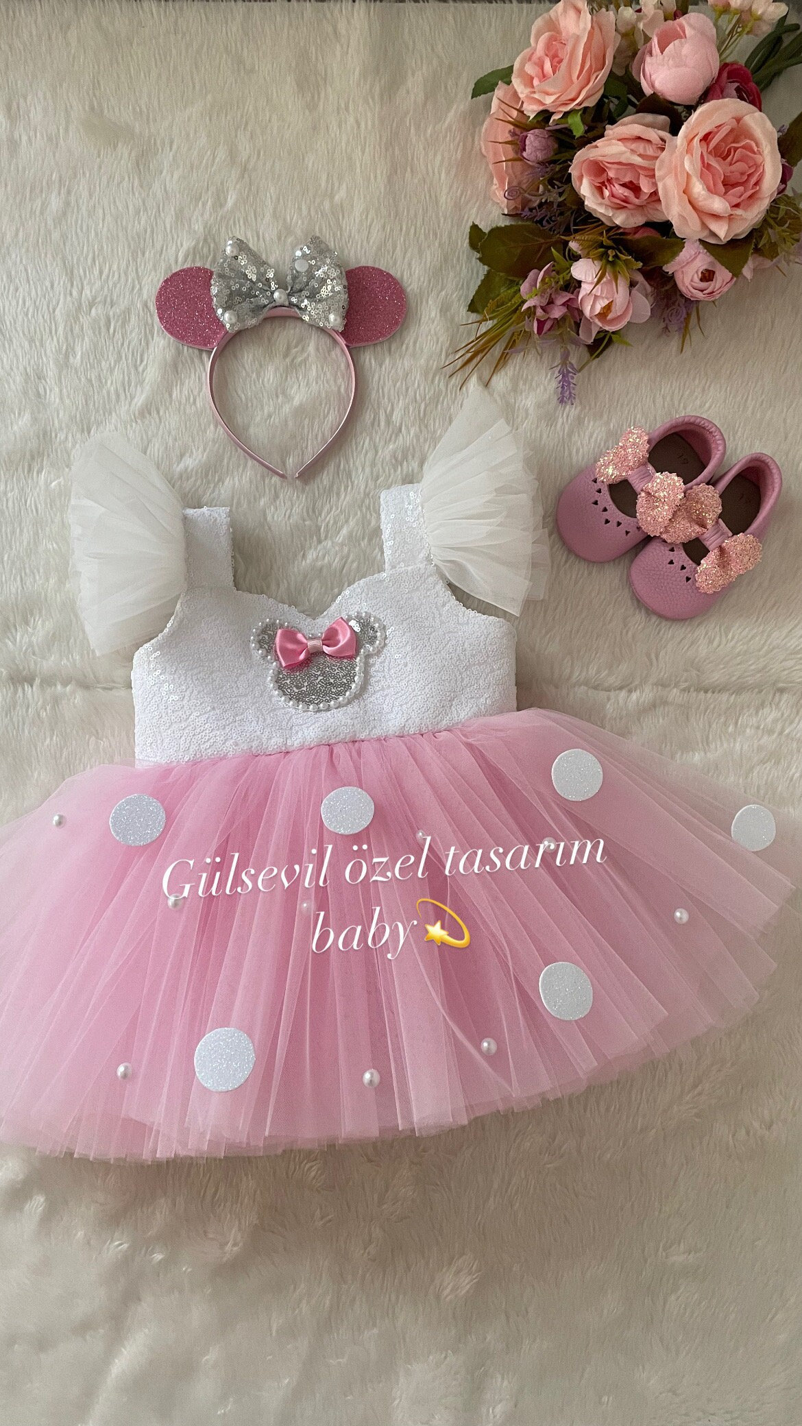 pink and gold minnie mouse tutu dress Pink gold Minnie Mouse dress