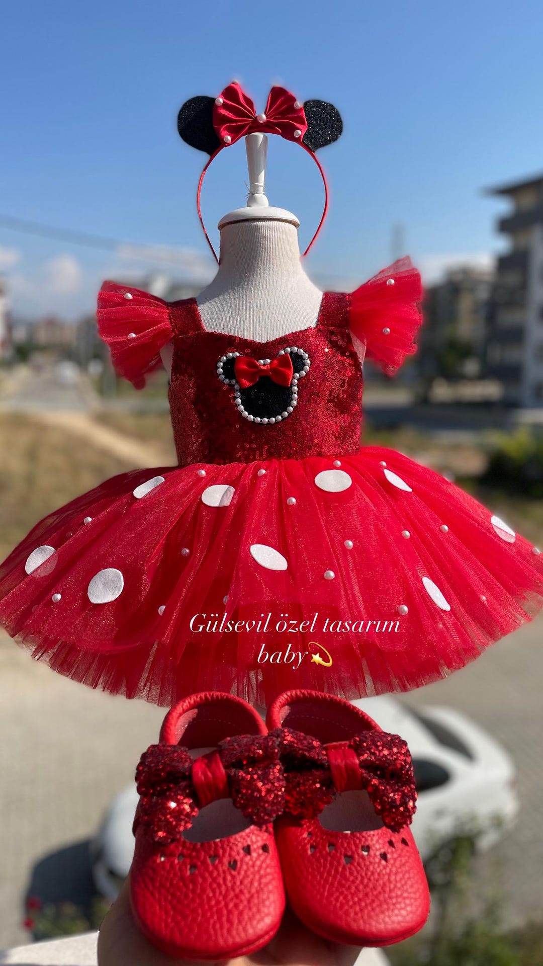 Dress Minnie Con Vestido Disfraz De Vestido De Minnie Rojo Tutu De