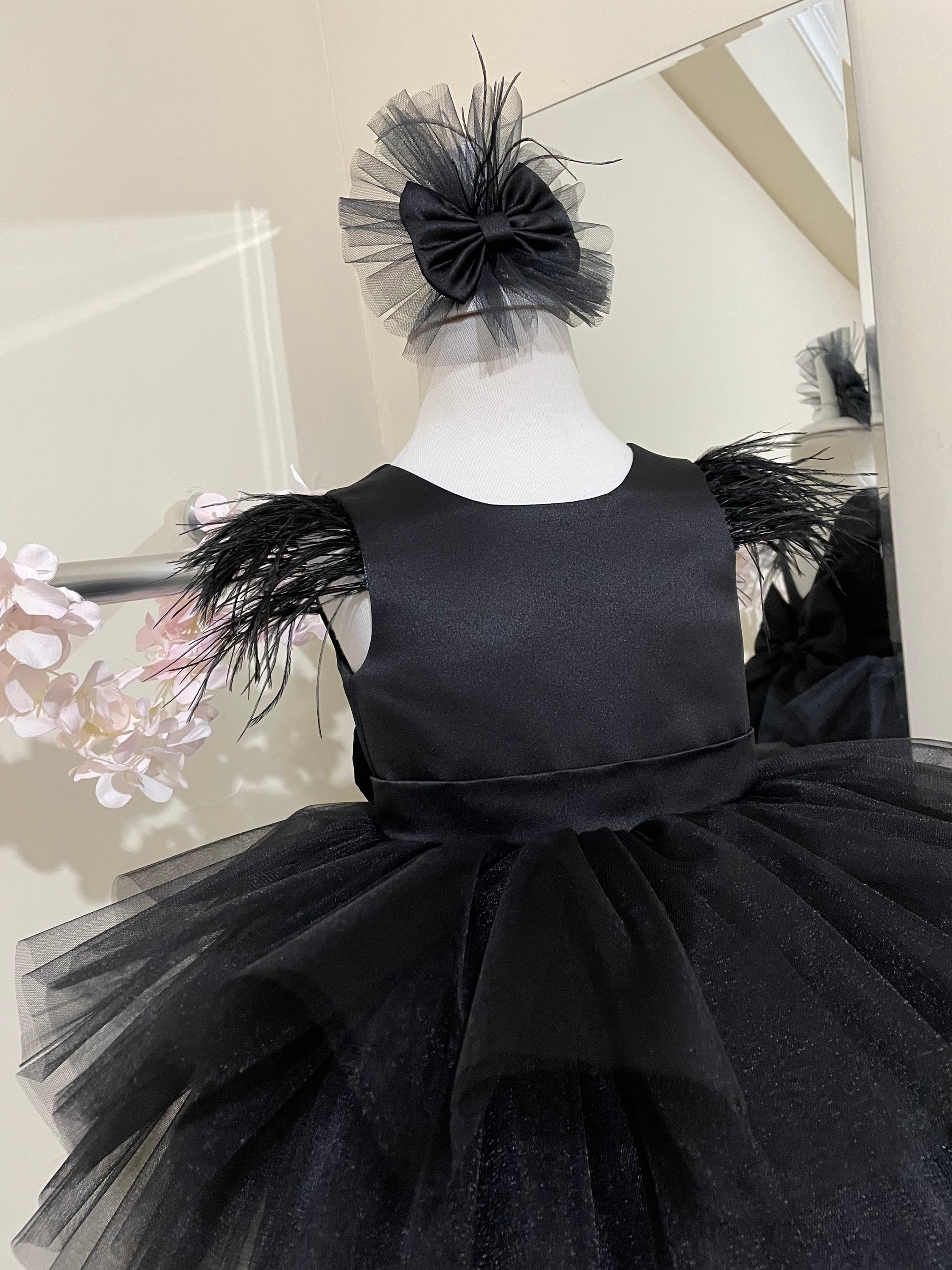 Loalirando Tutina Da Halloween Per Neonata – Abito In Tulle Nero Con Maniche Lunghe, 95% Cotone, Taglia 12-18 Mesi